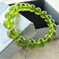 Natural Peridot Bracelet: Healing Gift Crystal Beads for Women and Men, Green Olivine Gemstone