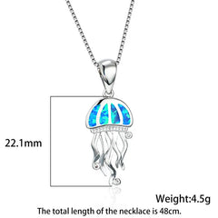 Bohemia Blue Imitation Opal Starfish Pendant Necklace: Charming Crystal Animal Turtle Necklace for Women