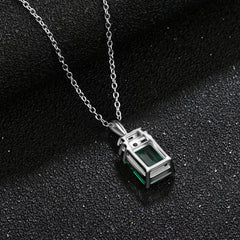 Chic Elegance: 2.0CT VVS1 Octagon Emerald Pendant Necklace in 925 Sterling Silver with Chain