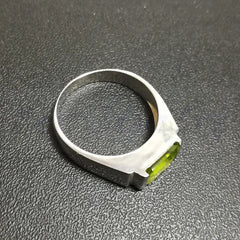 Natural Green Peridot Gemstone Ring in Sterling Silver Jewelry