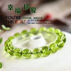 Natural Peridot Bracelet: Healing Gift Crystal Beads for Women and Men, Green Olivine Gemstone