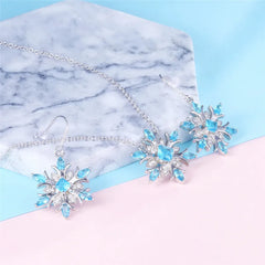 Bague Ringen Snowflake Aquamarine Ear Drops: Fashionable Blue Gemstone Earrings for Women