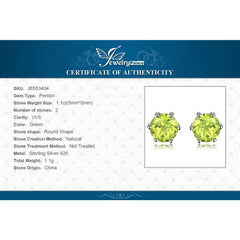 JewelryPalace Genuine Peridot Blue Topaz Amethyst Citrine Garnet 925 Sterling Silver Stud Earrings for Women Colorful Gemstone