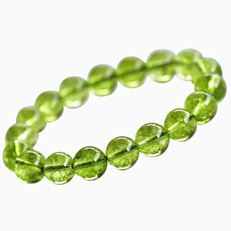 Natural Peridot Bracelet: Healing Gift Crystal Beads for Women and Men, Green Olivine Gemstone