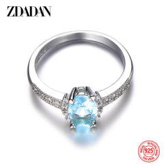 Aquamarine Beauty: 925 Sterling Silver Charm Ring