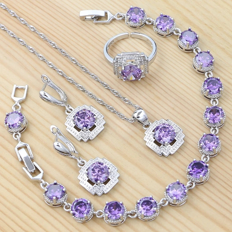 Amethyst Harmony - A Symphony of Elegance in Sterling Silver