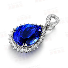 Bague Ringen Luxury Water Drop Shaped Gemstone Pendant: Artificial Sapphire Necklace for Women