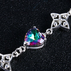 Romantic Heart-shaped Topaz Bracelet: New Fashion 925 Silver Jewelry for Women