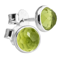 August Droplets Stud Earrings With Peridot 100% 925 Sterling Silver Jewelry Free Shipping