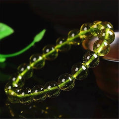 Natural Peridot Bracelet: Healing Gift Crystal Beads for Women and Men, Green Olivine Gemstone