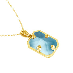 Aquamarine Birthstone Beauty: 14K Gold Real Pendant for Women,  925 Sterling Silver Necklace