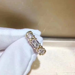 Cross 10K Gold 4mm Lab Diamond Ring: Crafted with 925 Sterling Silver