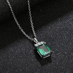 Chic Elegance: 2.0CT VVS1 Octagon Emerald Pendant Necklace in 925 Sterling Silver with Chain