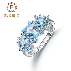 Vintage Elegance Sky Blue Topaz Ring - 925 Sterling Silver, Natural Birthstone Jewelry, Perfect Gift for Women