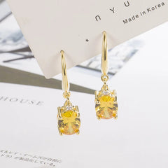 DIWENFU 14K Yellow Gold Drop Earrings for Women: Elegant Topaz Gemstone Jewelry Orecchini Aretes De Mujer