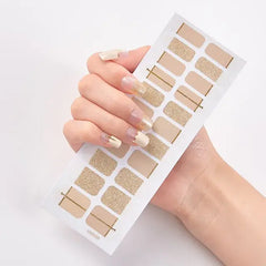 Semi Cured Gel Nail Wraps Full Cover Adhesive Manicure Decoration