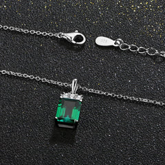 Chic Elegance: 2.0CT VVS1 Octagon Emerald Pendant Necklace in 925 Sterling Silver with Chain