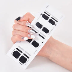 Semi Cured Gel Nail Wraps Full Cover Adhesive Manicure Decoration