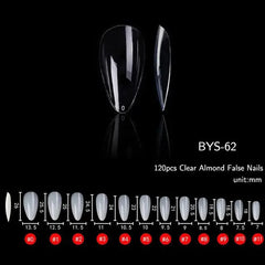 120Pcs Clear Gel X Manicure Tips - Seamless Stiletto/Coffin No Mark Fake Nails