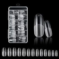 120Pcs Clear Gel X Manicure Tips - Seamless Stiletto/Coffin No Mark Fake Nails