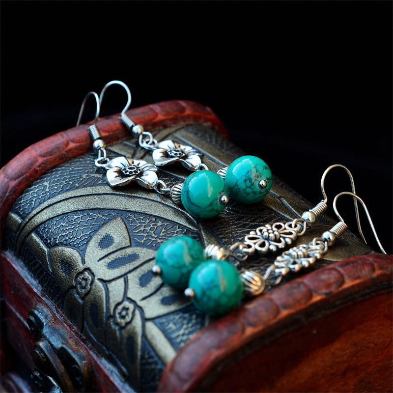 Minority Original Tibetan Ornament Turquoise Earrings