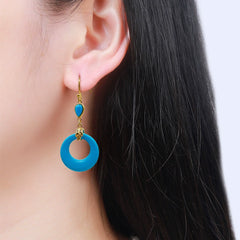 Elegant Fashion Optimized 14K Gilded Ear Hook Turquoise