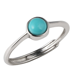 Mini Open Turquoise Ring: Sterling Silver Inlay