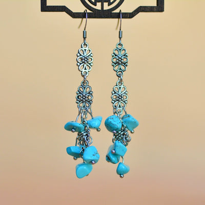 Women's Turquoise Tibetan-Style Yunnan Minority Earrings