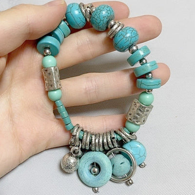 Women's Retro Tibetan Multi-Layer Turquoise