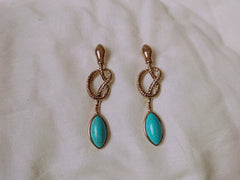 Qingdao Export Retro Snake-Shaped Horse Eye Turquoise Ornament