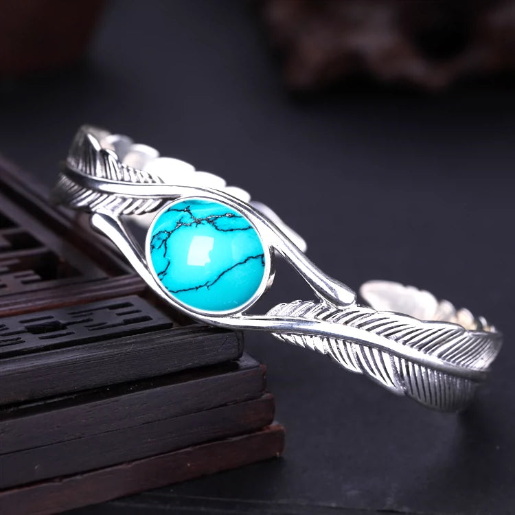 South Red Retro Turquoise Silver Ring Holder 12*17 Feather