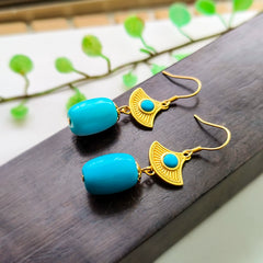 Earrings Silver Plated Inlaid Unique Classical Turquoise