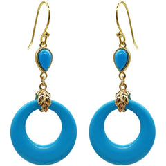 Elegant Fashion Optimized 14K Gilded Ear Hook Turquoise