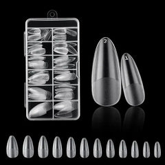 120Pcs Clear Gel X Manicure Tips - Seamless Stiletto/Coffin No Mark Fake Nails