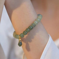 Jewelry Emerald Bangles Female Hand Chain Gradient Jade Bead Bracelets Hetian Jade Bracelets Korean Style Bracelets