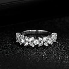 Full/Half Butterfly-shape Moissanite Eternity Rings 2.2CT Marquise Cut Diamond Engagement Ring 925 Sterling Silver Wedding Band