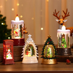 Christmas Light-Emitting Candle Light Creative Small Wind Light Night Light Decoration Christmas Children's Gift Window Decorati