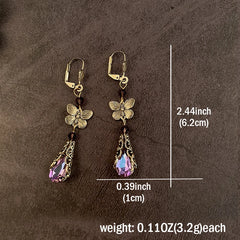 Rainbow CZ Teardrop Dangle Earrings for Women: Butterfly Created Mystic Topaz Drop Earring, Hypoallergenic Jewelry for Her