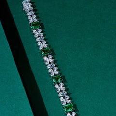 2024 New Charm 925 Silver Emerald Bracelets Dazzling AAA Zircon Tennis Bracelet