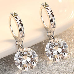 1CT Moissanite Long Drop Earrings: 925 Sterling Silver, Brilliant Lab Diamond Dangles for Women