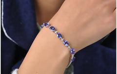 UMQ New 925 Sterling Silver Sapphire Bracelet: Creative Women's Silver Bracelet