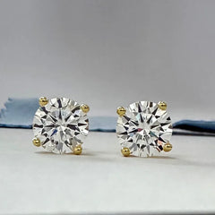 Golden Brilliance Moissanite Earrings