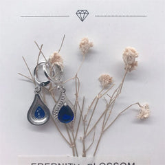 Simple Atmosphere Oval Water Drop Crystal Sapphire Earrings: Delicate Jewelry and Accessories, Radiating Temperament