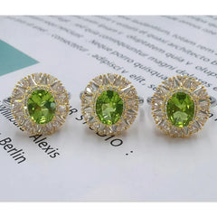 SACE GEMS Luxury Peridot Ring for Women – Resizable 925 Sterling Silver with Sparkling Design