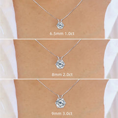 IOGOU Luxury 3.0 Carat Moissanite Pendant Necklaces for Women Real 925 Silver 1ct 2ct Diamond Necklace Engagement Jewelry Gifts