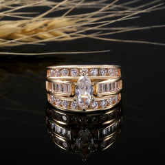 18K Multi Gold Ring for Women with Natural 1 Carat Diamond