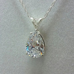 Sparkling Water Drop: Lab Aquamarine Zircon Pendant in 925 Sterling Silver