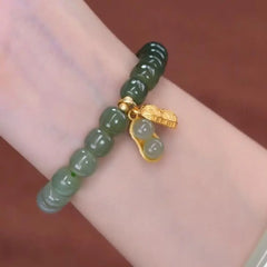 Jewelry Emerald Bangles Female Hand Chain Gradient Jade Bead Bracelets Hetian Jade Bracelets Korean Style Bracelets