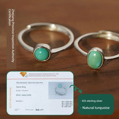 Mini Open Turquoise Ring: Sterling Silver Inlay