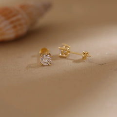 Golden Brilliance Moissanite Earrings